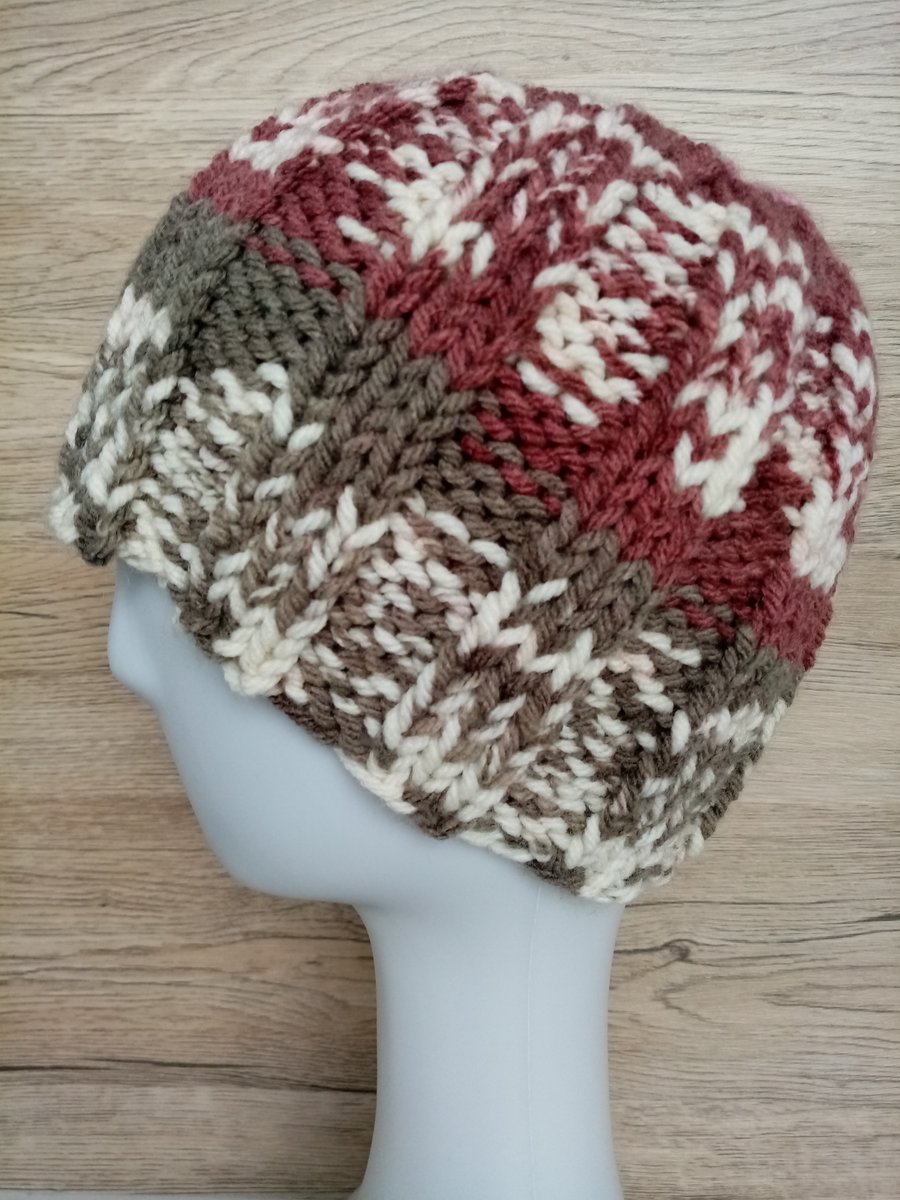 Merino Fair Isle Style Stretch Hats
