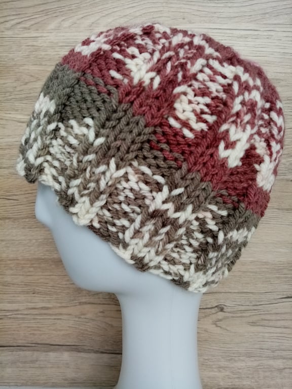 Merino Fair Isle Style Stretch Hats