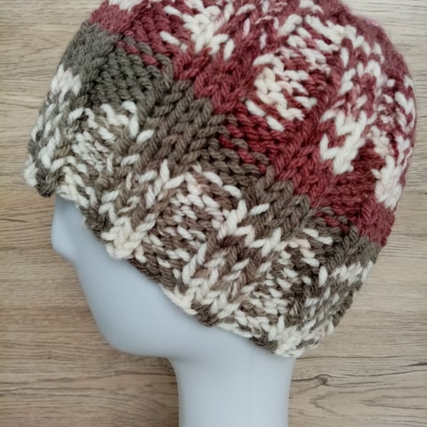 Merino Fair Isle Style Stretch Hats