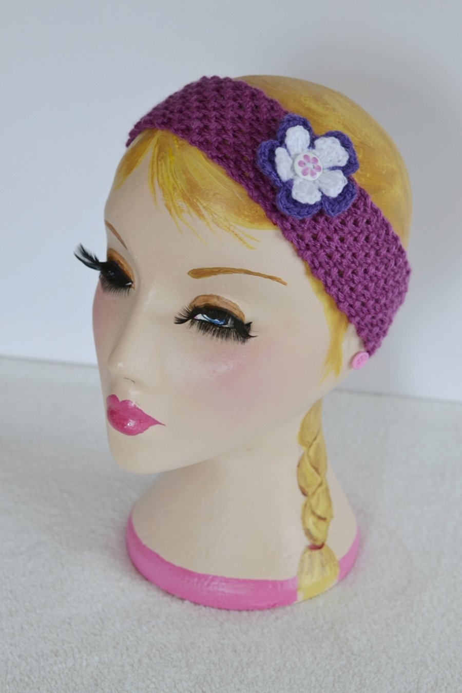 Hyacinth Knitted Headband Ear, 7T - Adult Warmer Chunky Knit Hairband 