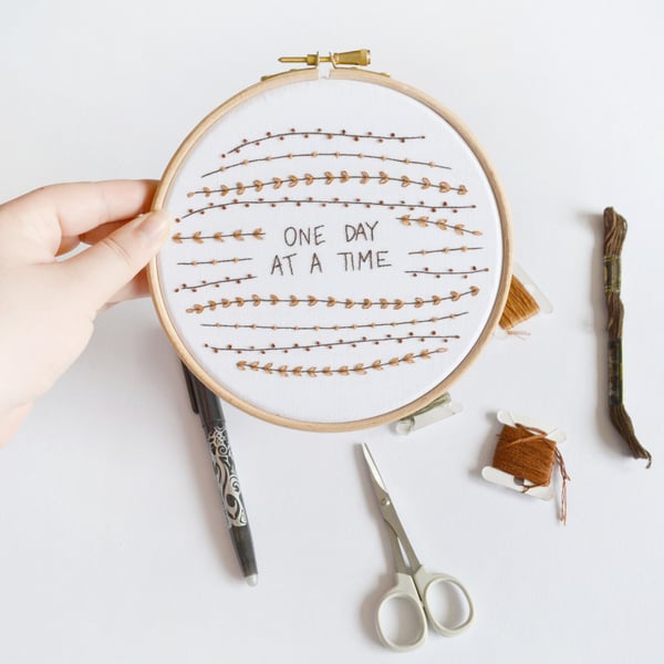 One day at a time embroidery kit