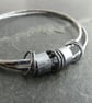 Double silver bangle set, Fidget bangle with spinner rings - Image 5