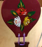 Ceramic hot air balloon hanging decoration with canal art style roses