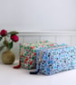 Hares & Hydrangeas Cosmetic Bag – Blue & Navy Floral Wash Bag - Image 3