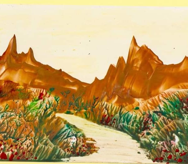 Desert Original Encaustic Art Painting