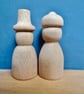  Rounded  body 7cm peg dolls Man and Lady beechwood  EN71 1-2-3 certified - Image 1
