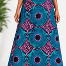 Handmade African Print A-Line Maxi Skirt – Size 14
