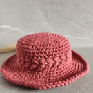 Crochet toddler sun hat, handmade cotton summer sun hat