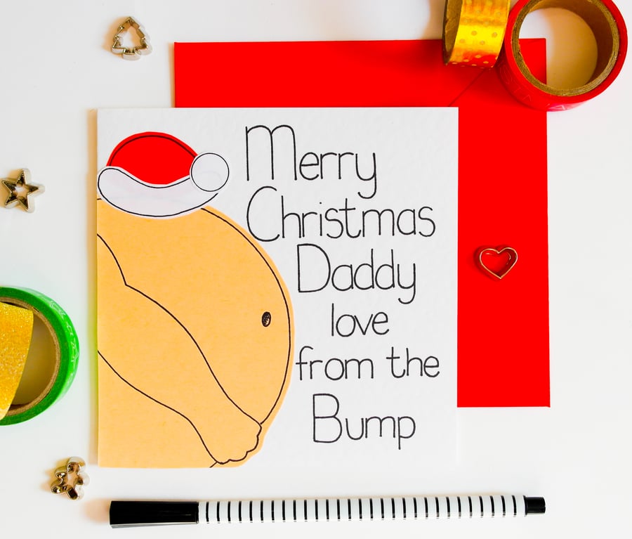 Christmas Card From The Bump To A Daddy To Be, Daddy From The Baby Bump