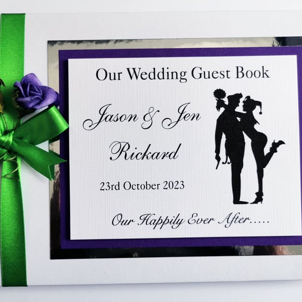 Joker and Harley Quinn wedding guest book, Superheroes wedding book