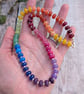 Rainbow Jade Bead Necklace - JBJ2067