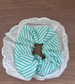 Summer seconds - frilly scrunchie - green stripe