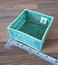 Container for small desk items - blue, green, white pattern - Image 4