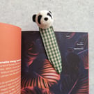 Handmade Panda Bookmark, Needle Felt Book Accessory