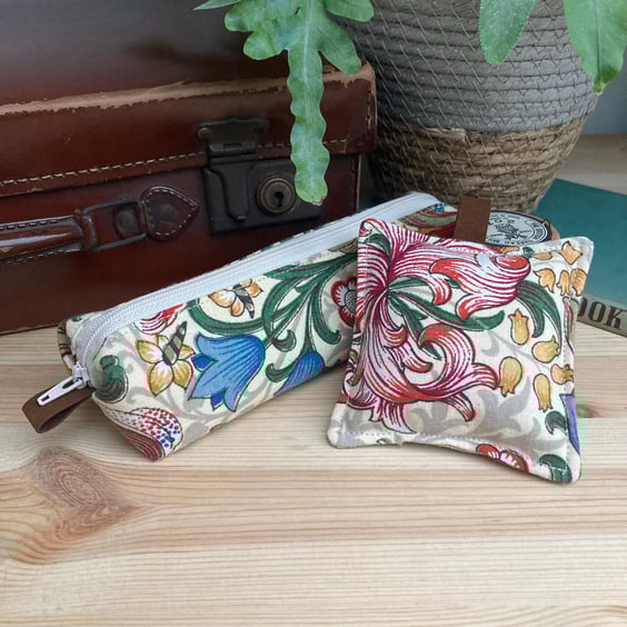 Handmade William Morris Gift Set - Pencil Case & Pin Cushion - various patterns 