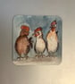3 Chooks 9.5cm cork backed coaster  - Image 1
