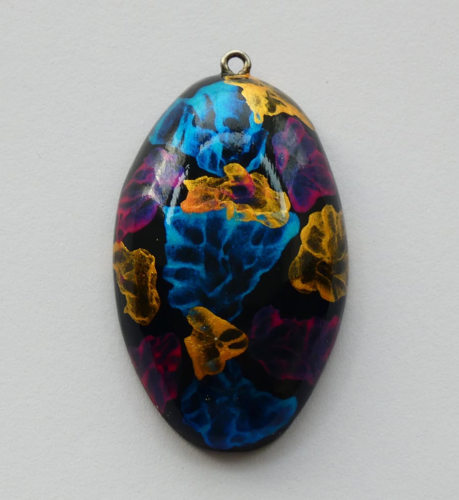 Colourful Chunky Wooden Pendant Necklace