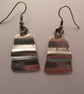 Silver hammered drop earrings - Image 2