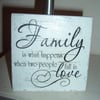 shabby chic distressed family plaque