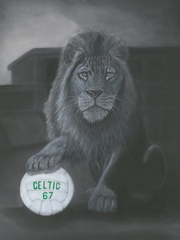 Celtic FC Lisbon Lion Art Print A3