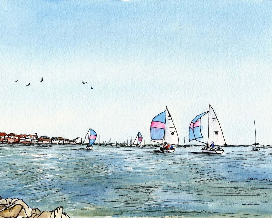 Burnham-on-Crouch Sailing With Pink Sails.  No 37