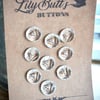 9 Vintage Clear Glass Buttons