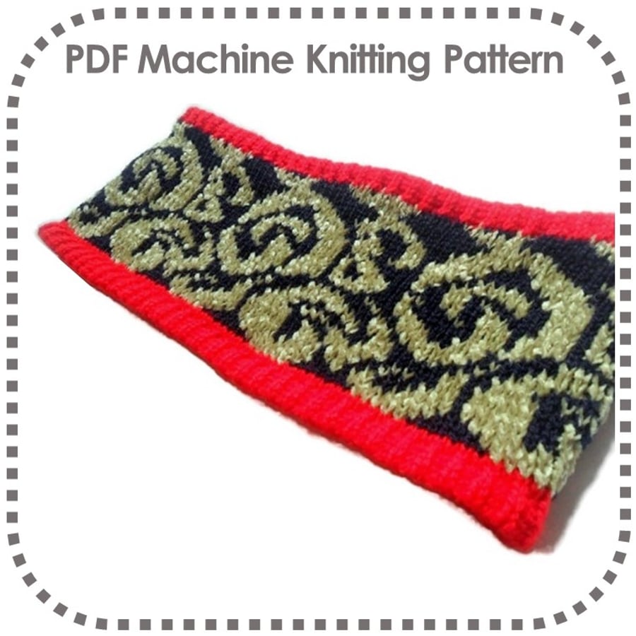 Headband Pattern Machine Knitting Easy Fair Isle Ear Warmers Baby - Adult Size