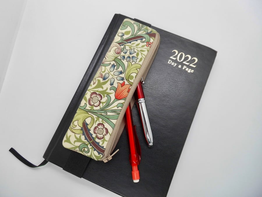 Mini pencil case to attach to a diary journal or notebook