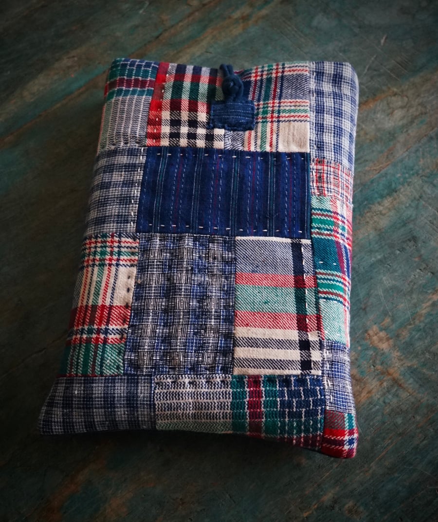 Patchwork Book Sleeve Handmade Vintage Fabric Book Pouch