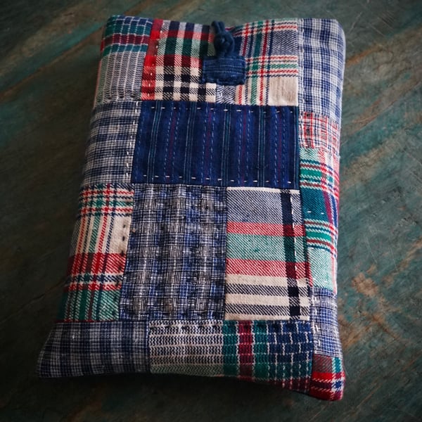 Patchwork Book Sleeve Handmade Vintage Fabric Book Pouch