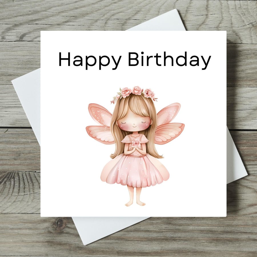 Happy Birthday Card, 6 inch square, with white envelope