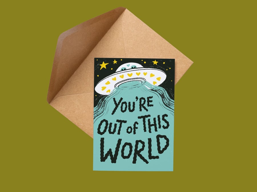 Out Of This World Card: Alien Valentines Card