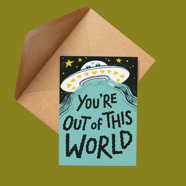 Out Of This World Card: Alien Valentines Card