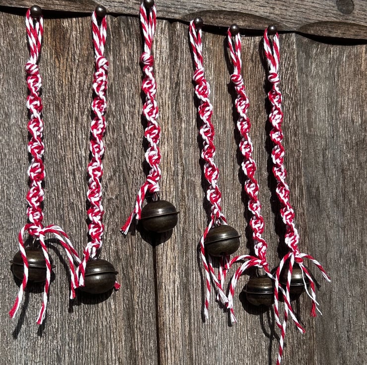 Candy macrame jingle bells - Christmas tree dec... - Folksy