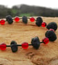 Dramatic black and red necklace - Image 1