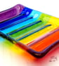 Handmade Fused Glass Rainbow Striped Soap Dish - Colourful Glass - Rainbow Decor - Image 4