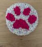  Handmade Paw Print Punch Needle Coasters – Set of 4 – Colourful Pet Lover Gift - Image 2