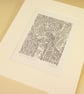 Hare. Grey Hare art  - Original Hand Pulled Linocut Print - Image 4