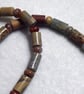 Sterling Silver & "Onyx Marble" (Jasper) Gemstone Necklace 24 inches long - Image 4
