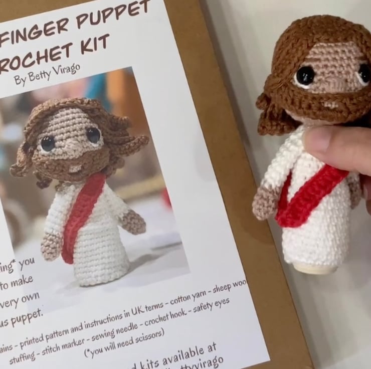 Crochet Jesus finger puppet KIT