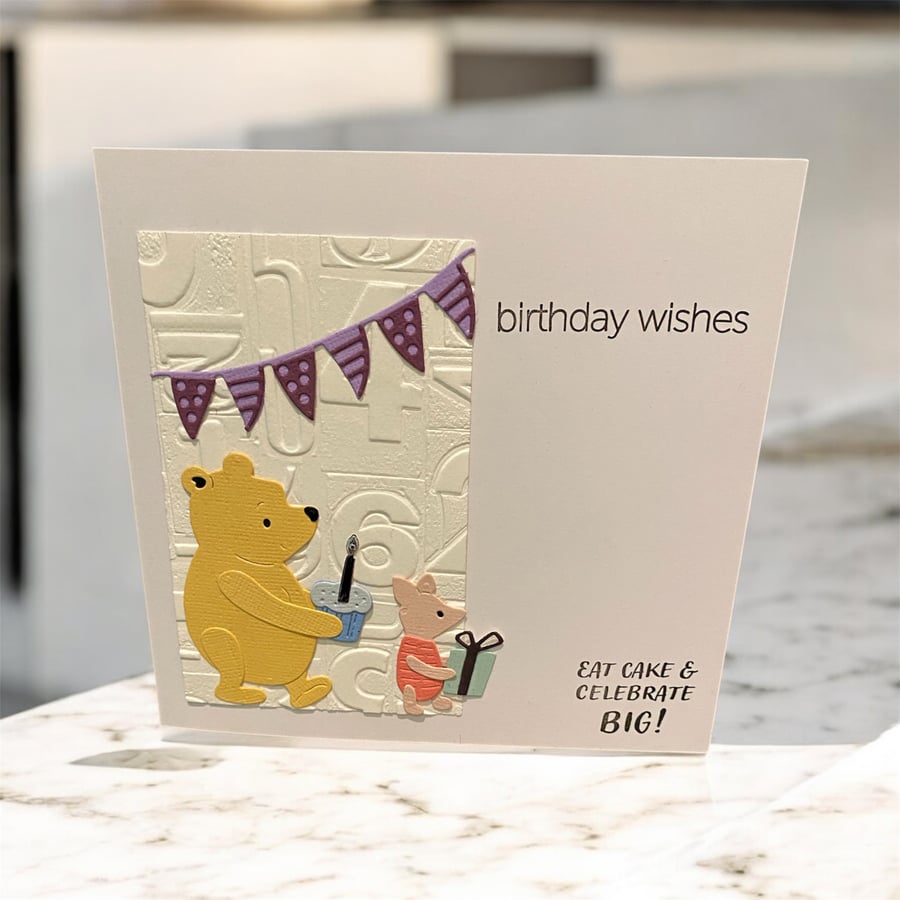 Celebrate Big with Pooh & Piglet – Handmade Birthday Card
