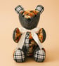 Custom Handmade Teddy Bear -  Seasonal Halloween Print with Bow