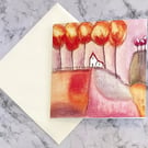 THE HOUSE ON THE HILL: Greetings card - blank inside