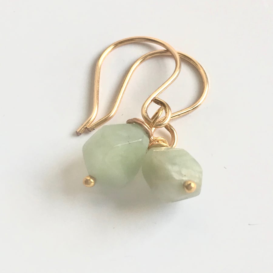 Aventurine Gold Earrings