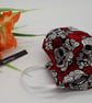Face mask, small,  3 layer,  machine washable in skulls fabric  - Image 4