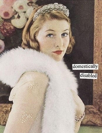 Domestically Funny Vintage Humour Magnet for the reluctant housewife