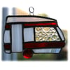 Caravan Suncatcher Stained Glass Classic Red Camping  