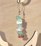 Natural Stone Chip Earrings, Handmade Gemstone Earrings, Unique Boho Jewellery