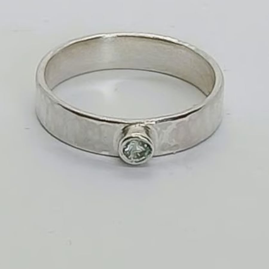 Topaz ring sterling silver November birthstone size L and half
