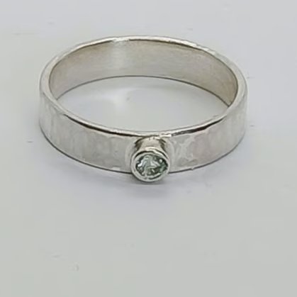 Topaz ring sterling silver November birthstone size L and half